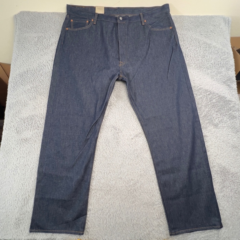Levis 501 Original‎ Fit Jeans Mens 46x32 Dark Wash Button Fly NWT